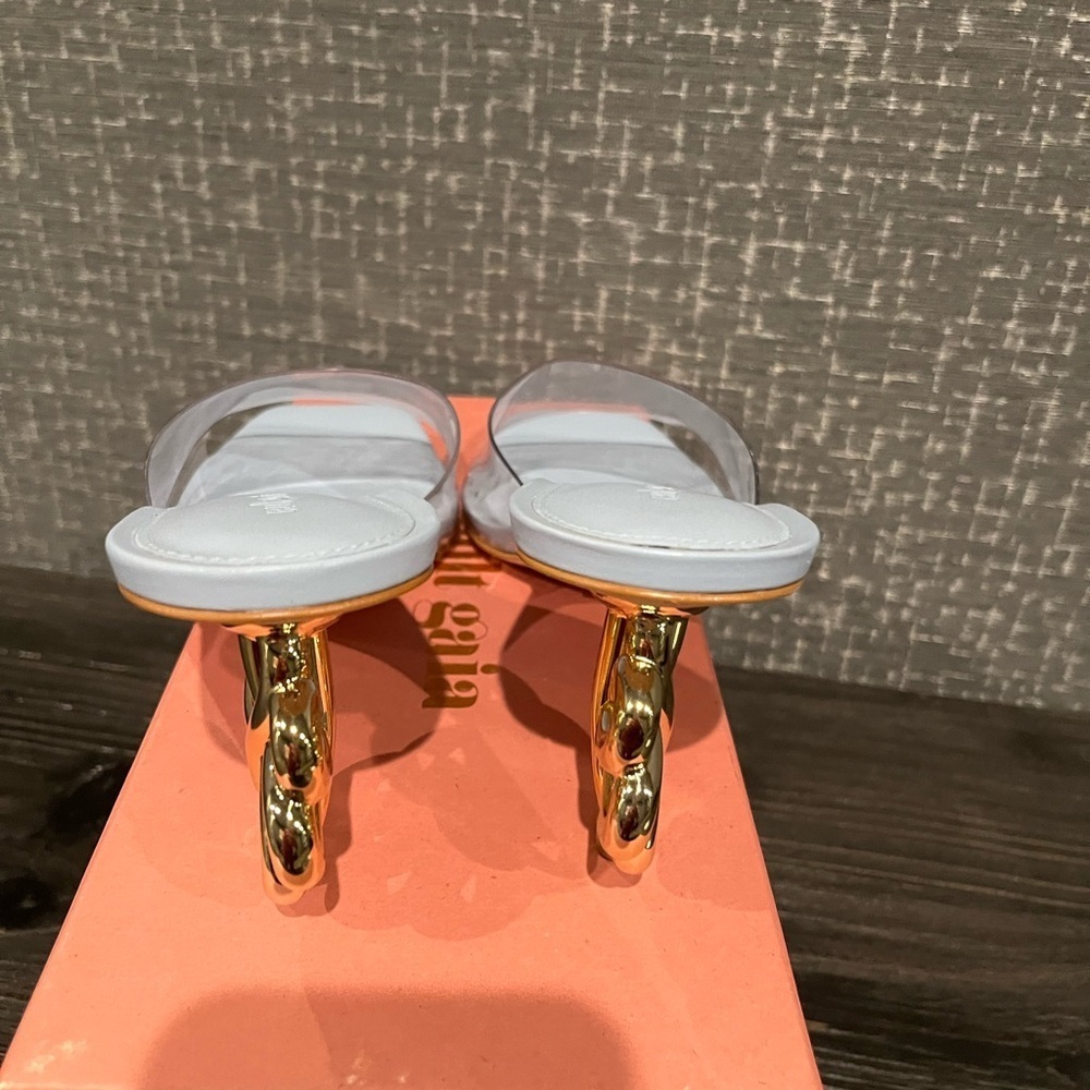 NIB Cult Gaia Bloom Sandals Heels Ice Blue 9 - Picture 8 of 10